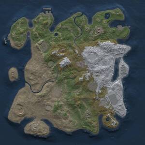 Thumbnail Rust Map: Procedural Map, Size: 3700, Seed: 160692291, 15 Monuments