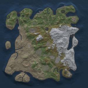 Thumbnail Rust Map: Procedural Map, Size: 3700, Seed: 160692291, 18 Monuments