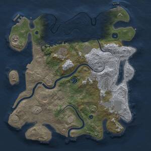 Thumbnail Rust Map: Procedural Map, Size: 3700, Seed: 160692291, 14 Monuments