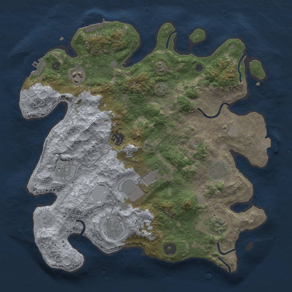 Rust Map: Procedural Map, Size: 3500, Seed: 1598577469, 15 Monuments