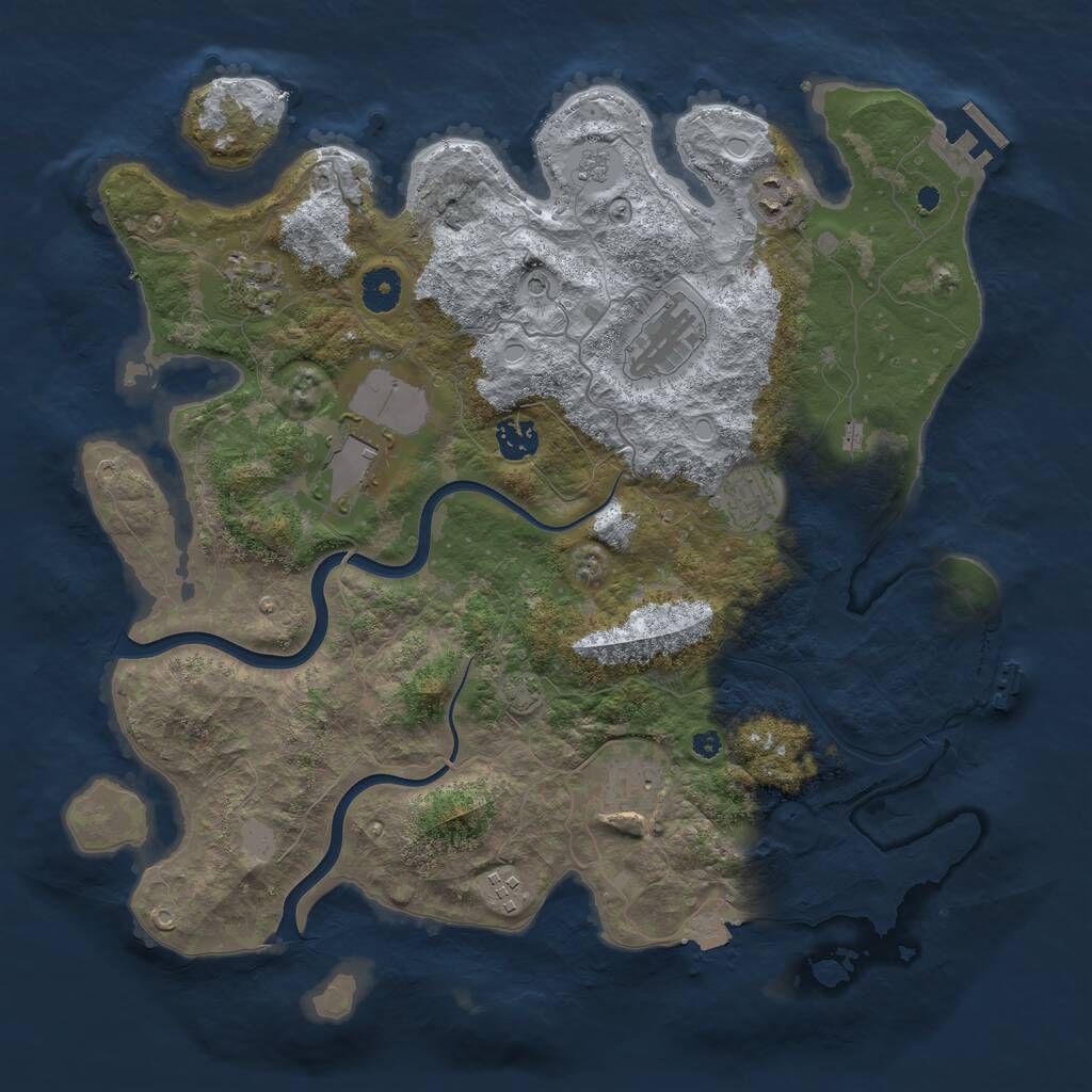 Rust Map: Procedural Map, Size: 3850, Seed: 3162, 14 Monuments
