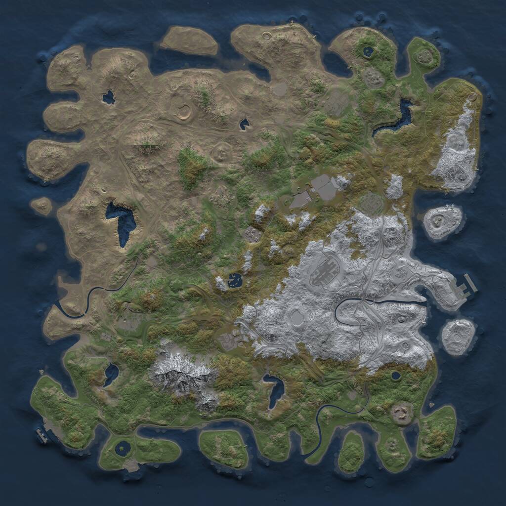 Rust Map: Procedural Map, Size: 5000, Seed: 5038, 17 Monuments