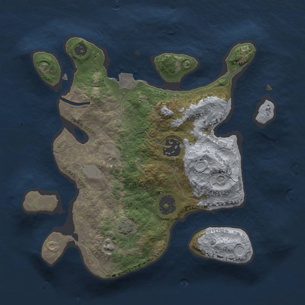 Rust Map: Procedural Map, Size: 2500, Seed: 1898398029, 6 Monuments