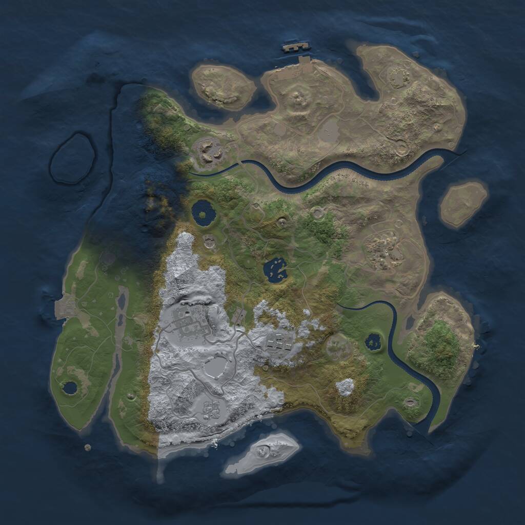 Rust Map: Procedural Map, Size: 3200, Seed: 912005537, 10 Monuments