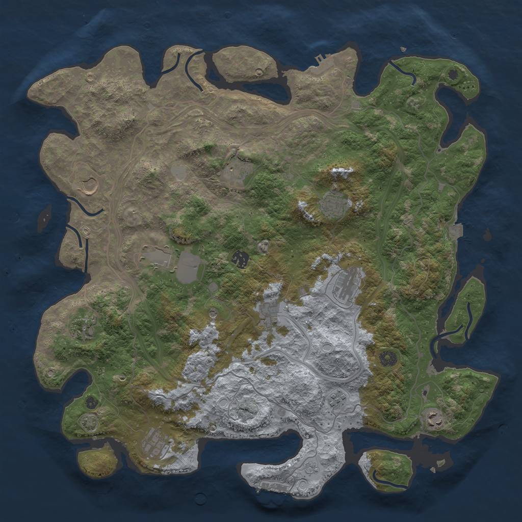 Rust Map: Procedural Map, Size: 4500, Seed: 685200191, 19 Monuments