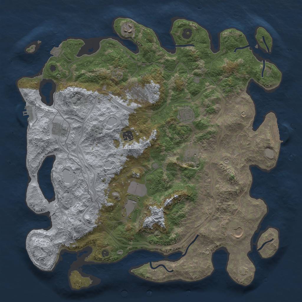 Rust Map: Procedural Map, Size: 4250, Seed: 16966, 17 Monuments