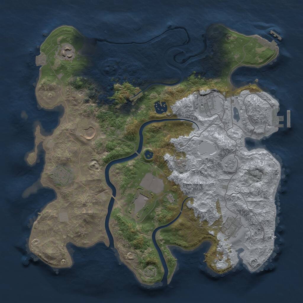 Rust Map: Procedural Map, Size: 3500, Seed: 211657024, 14 Monuments