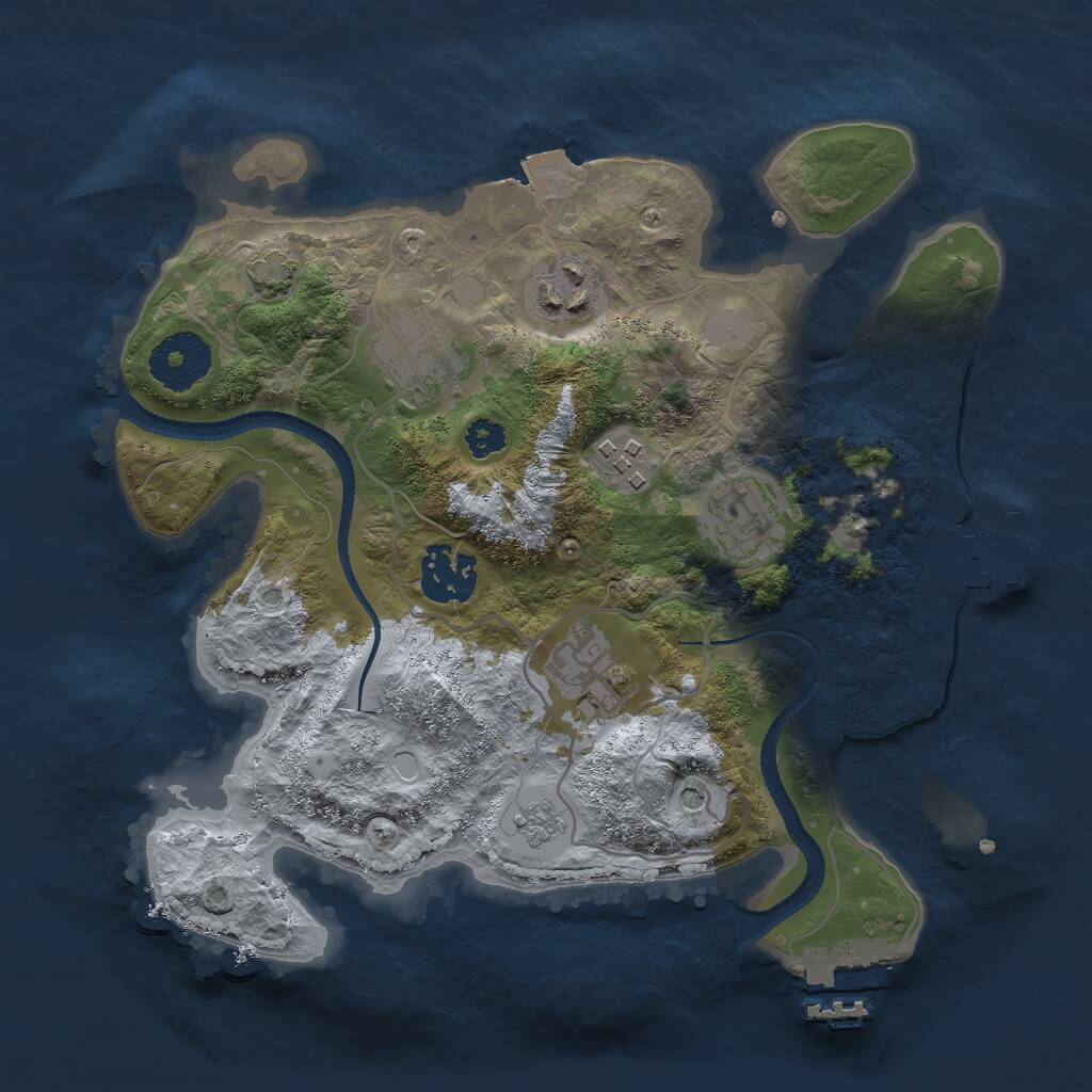 Rust Map: Procedural Map, Size: 2800, Seed: 222, 12 Monuments