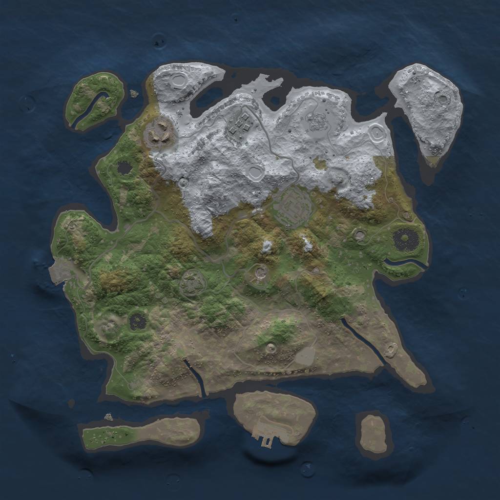 Rust Map: Procedural Map, Size: 3000, Seed: 1948313360, 10 Monuments