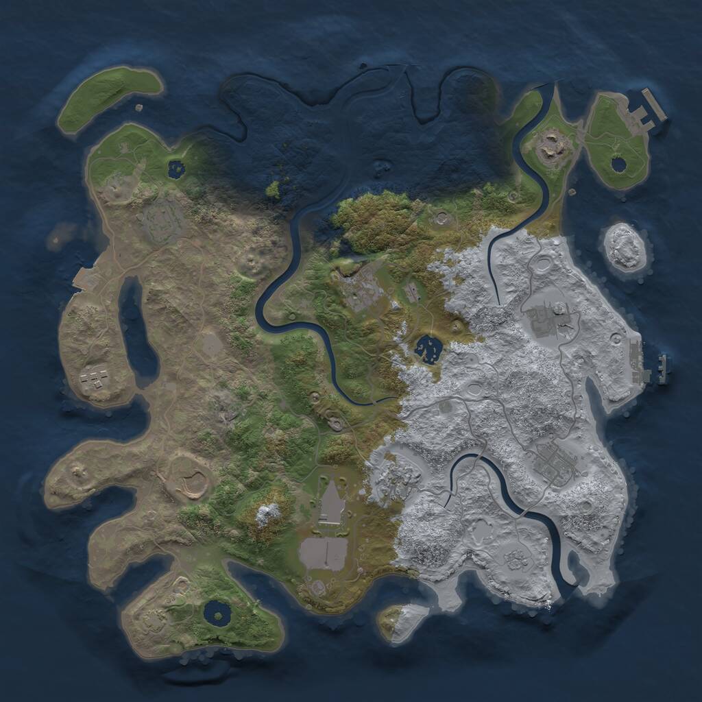 Rust Map: Procedural Map, Size: 3850, Seed: 1440, 16 Monuments