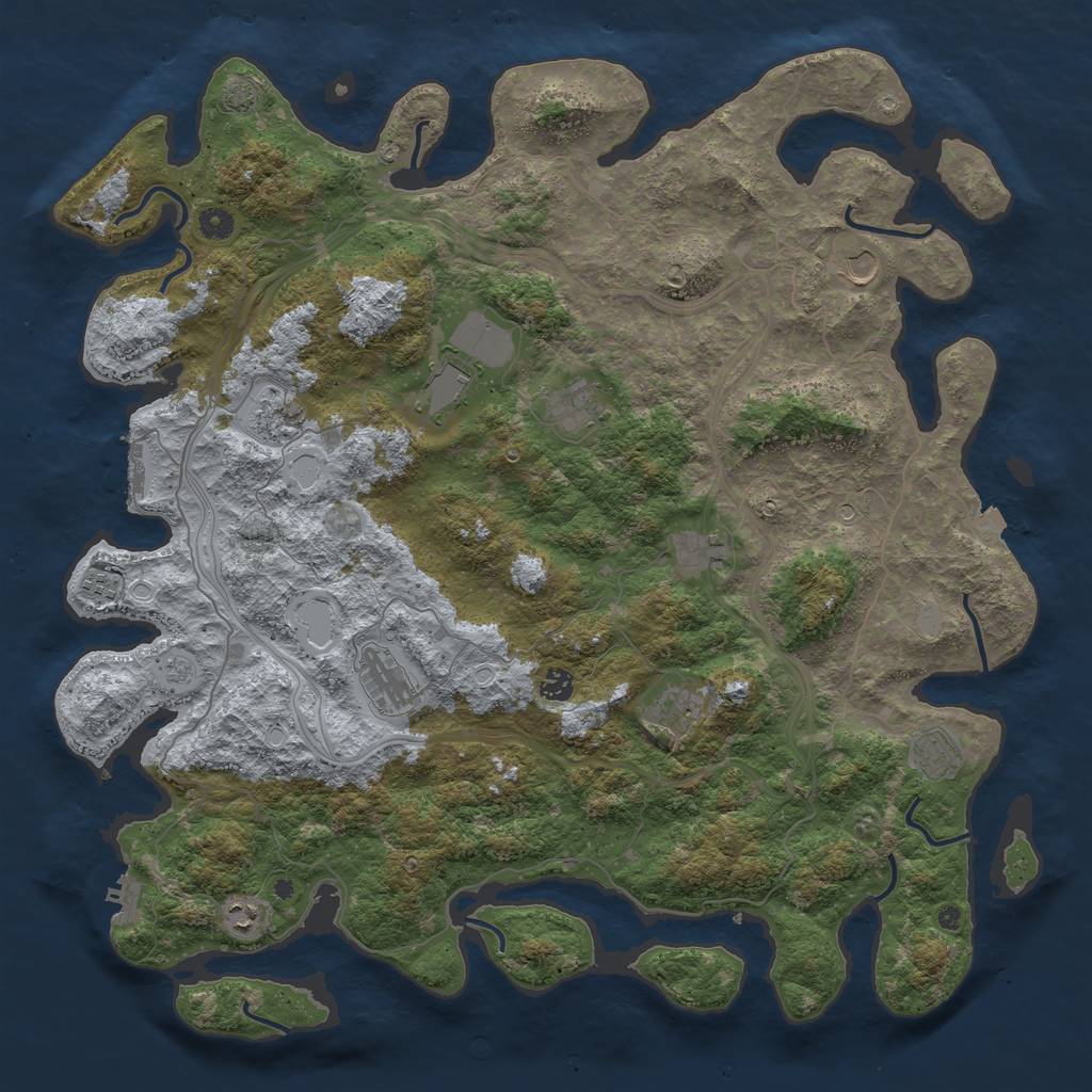 Rust Map: Procedural Map, Size: 4800, Seed: 2141119966, 19 Monuments
