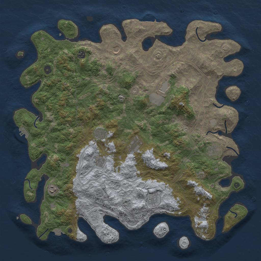 Rust Map: Procedural Map, Size: 4800, Seed: 1610984146, 19 Monuments