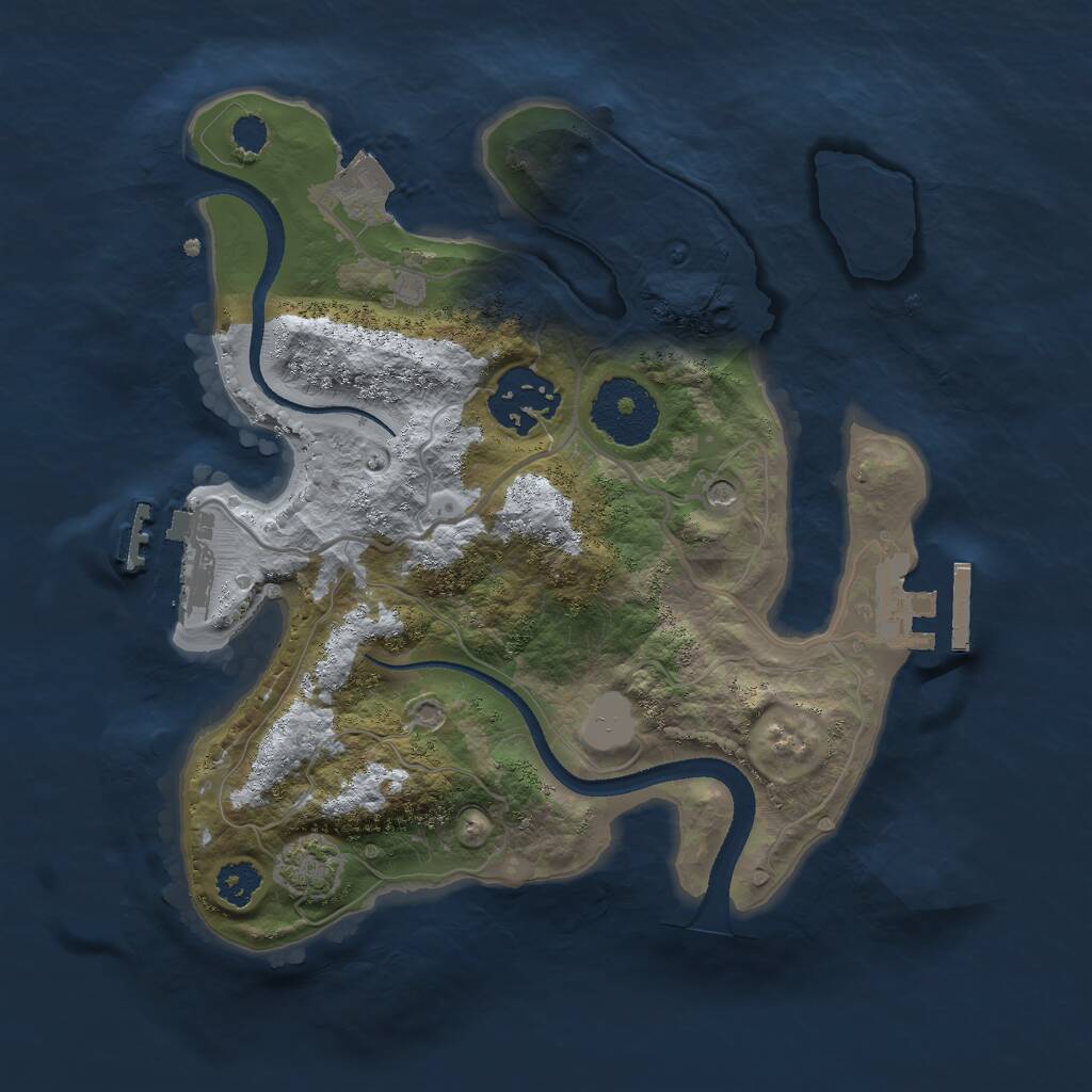 Rust Map: Procedural Map, Size: 2500, Seed: 1872307180, 6 Monuments