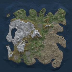 Thumbnail Rust Map: Procedural Map, Size: 3750, Seed: 1760417429, 18 Monuments