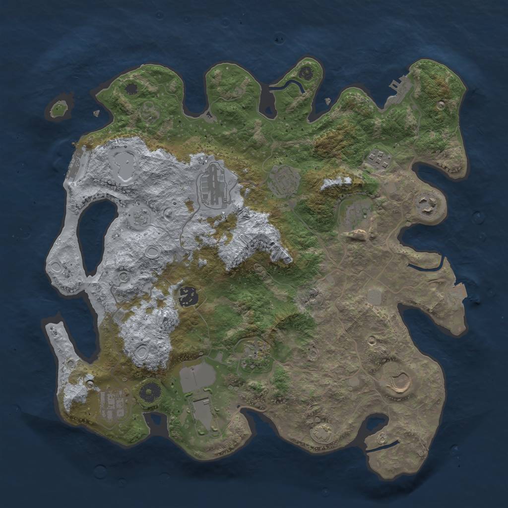 Rust Map: Procedural Map, Size: 3750, Seed: 1760417429, 18 Monuments