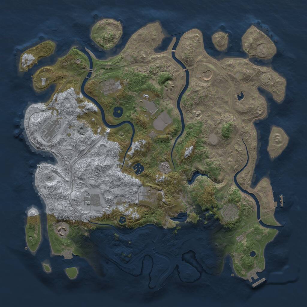Rust Map: Procedural Map, Size: 4250, Seed: 1685248058, 16 Monuments