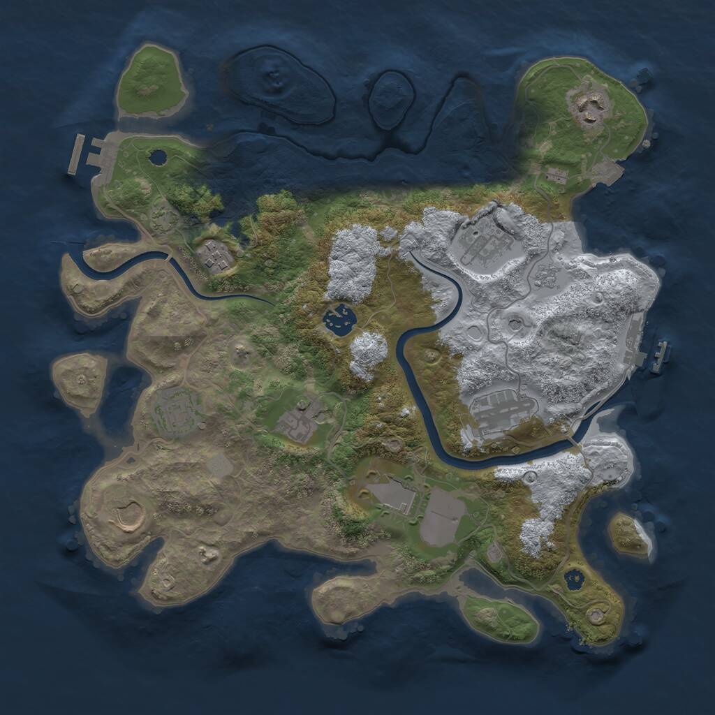 Rust Map: Procedural Map, Size: 3500, Seed: 1737812684, 15 Monuments