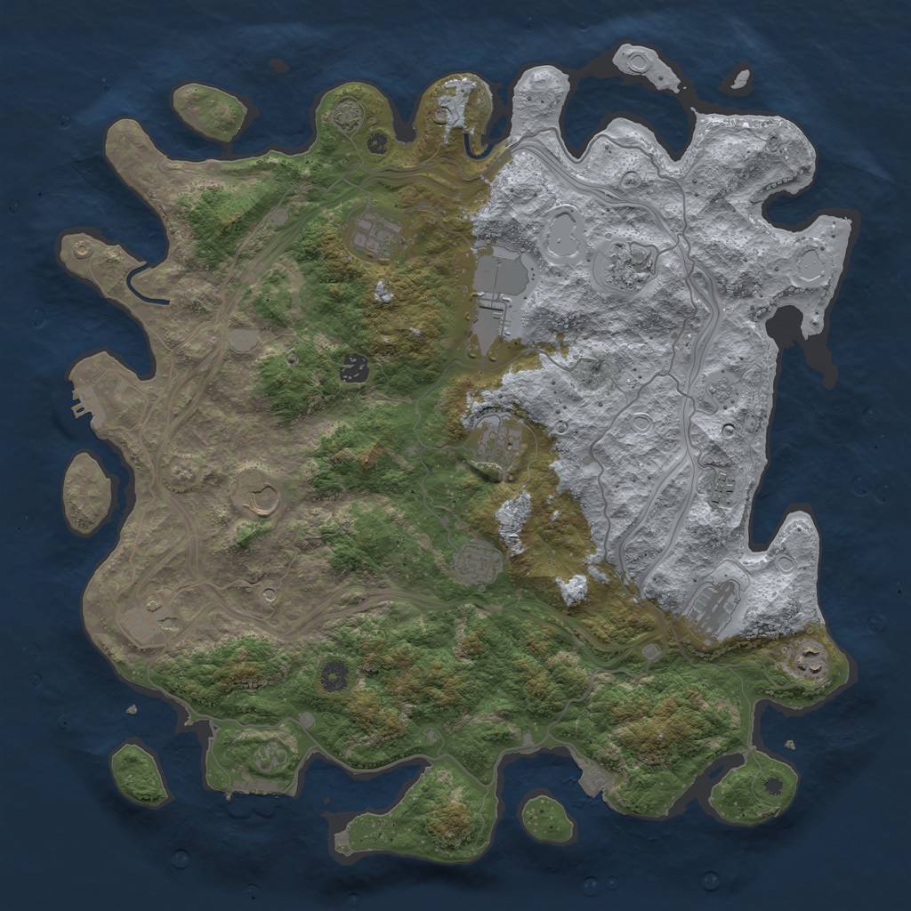 Rust Map: Procedural Map, Size: 4500, Seed: 1597529220, 19 Monuments