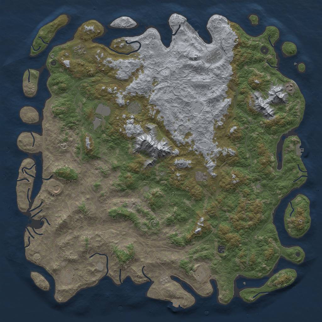 Rust Map: Procedural Map, Size: 6000, Seed: 7706, 19 Monuments
