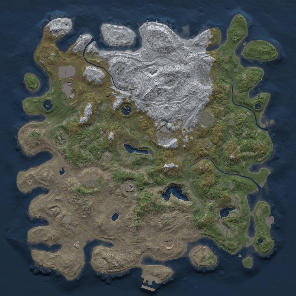 Rust Map: Procedural Map, Size: 4500, Seed: 866059157, 15 Monuments