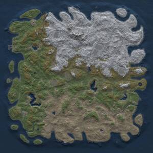 Thumbnail Rust Map: Procedural Map, Size: 6000, Seed: 229440549, 17 Monuments