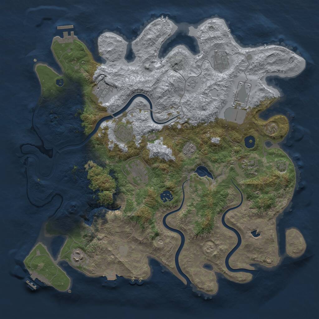 Rust Map: Procedural Map, Size: 4000, Seed: 979632824, 15 Monuments