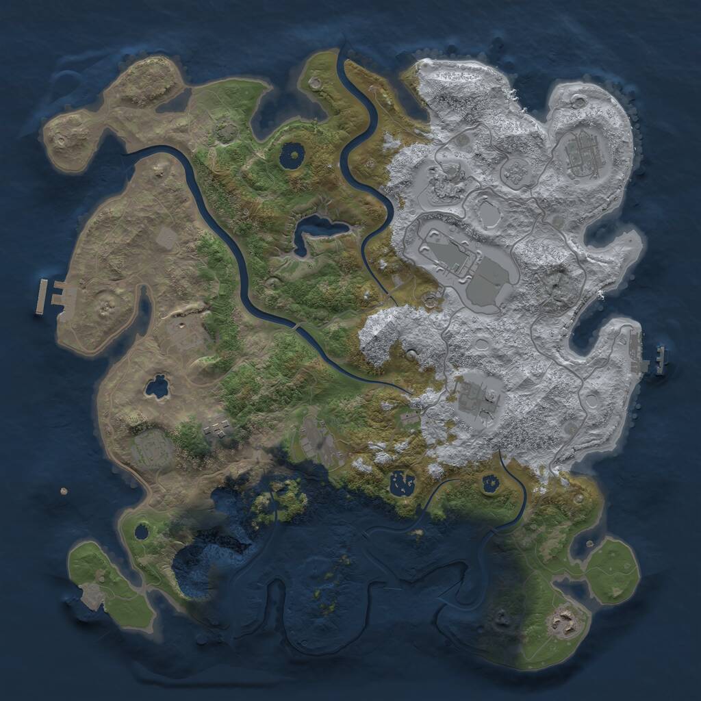 Rust Map: Procedural Map, Size: 4000, Seed: 1543620078, 16 Monuments