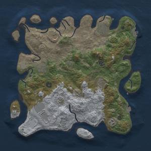 Thumbnail Rust Map: Procedural Map, Size: 3750, Seed: 1255073344, 16 Monuments