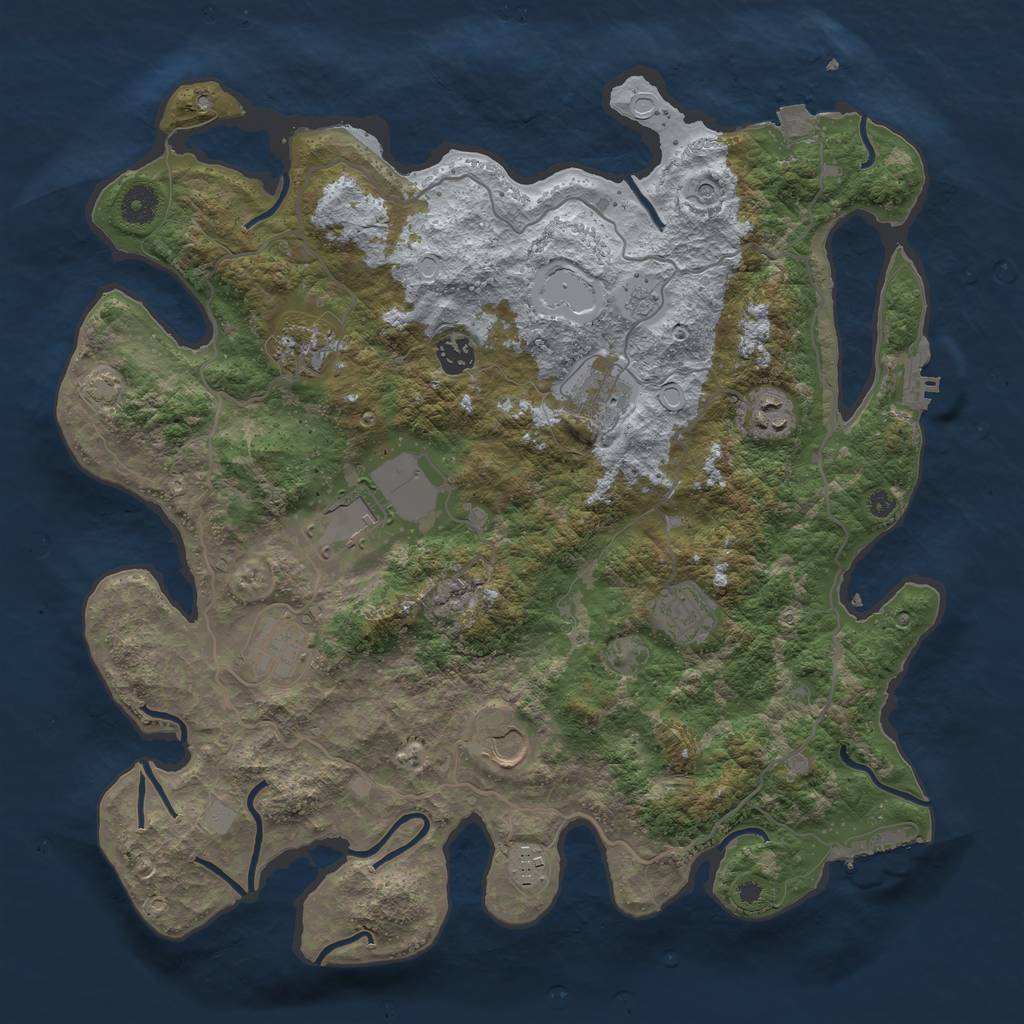 Rust Map: Procedural Map, Size: 4000, Seed: 1672667944, 17 Monuments