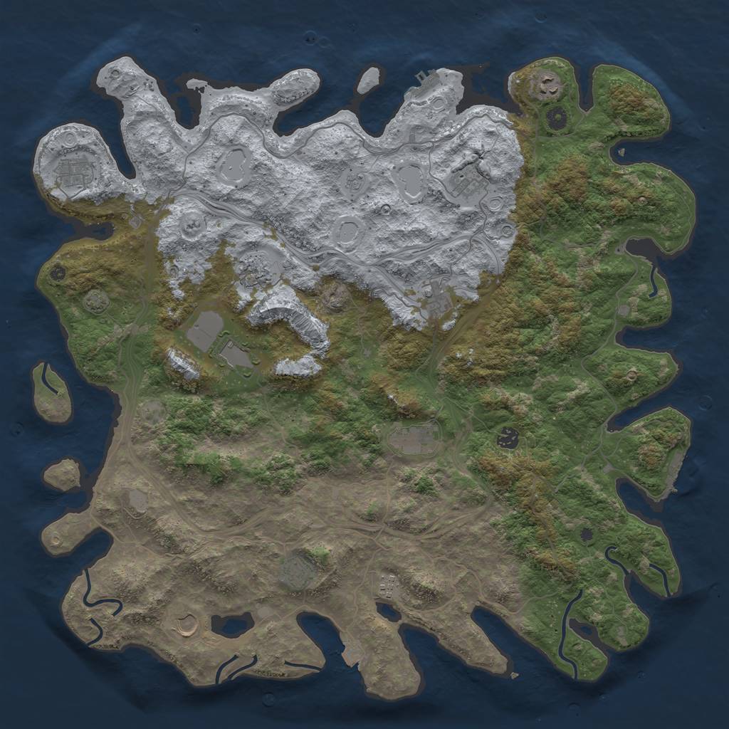 Rust Map: Procedural Map, Size: 4900, Seed: 41, 19 Monuments