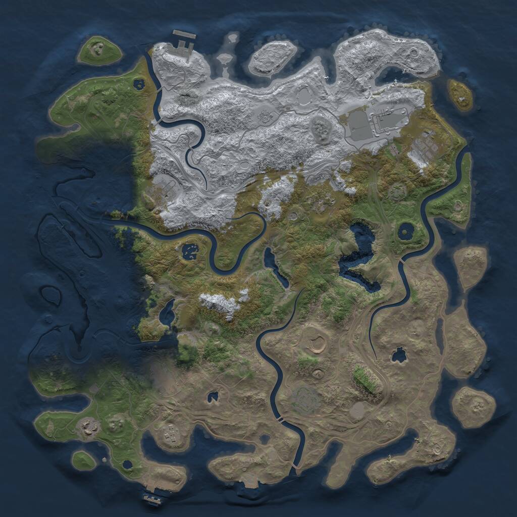 Rust Map: Procedural Map, Size: 4500, Seed: 1735450802, 16 Monuments