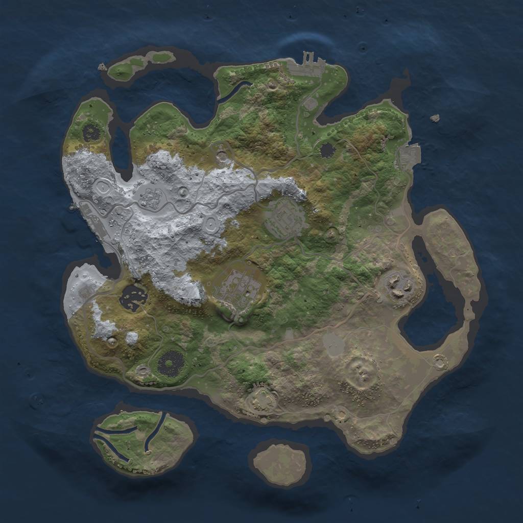 Rust Map: Procedural Map, Size: 3000, Seed: 35325801, 12 Monuments