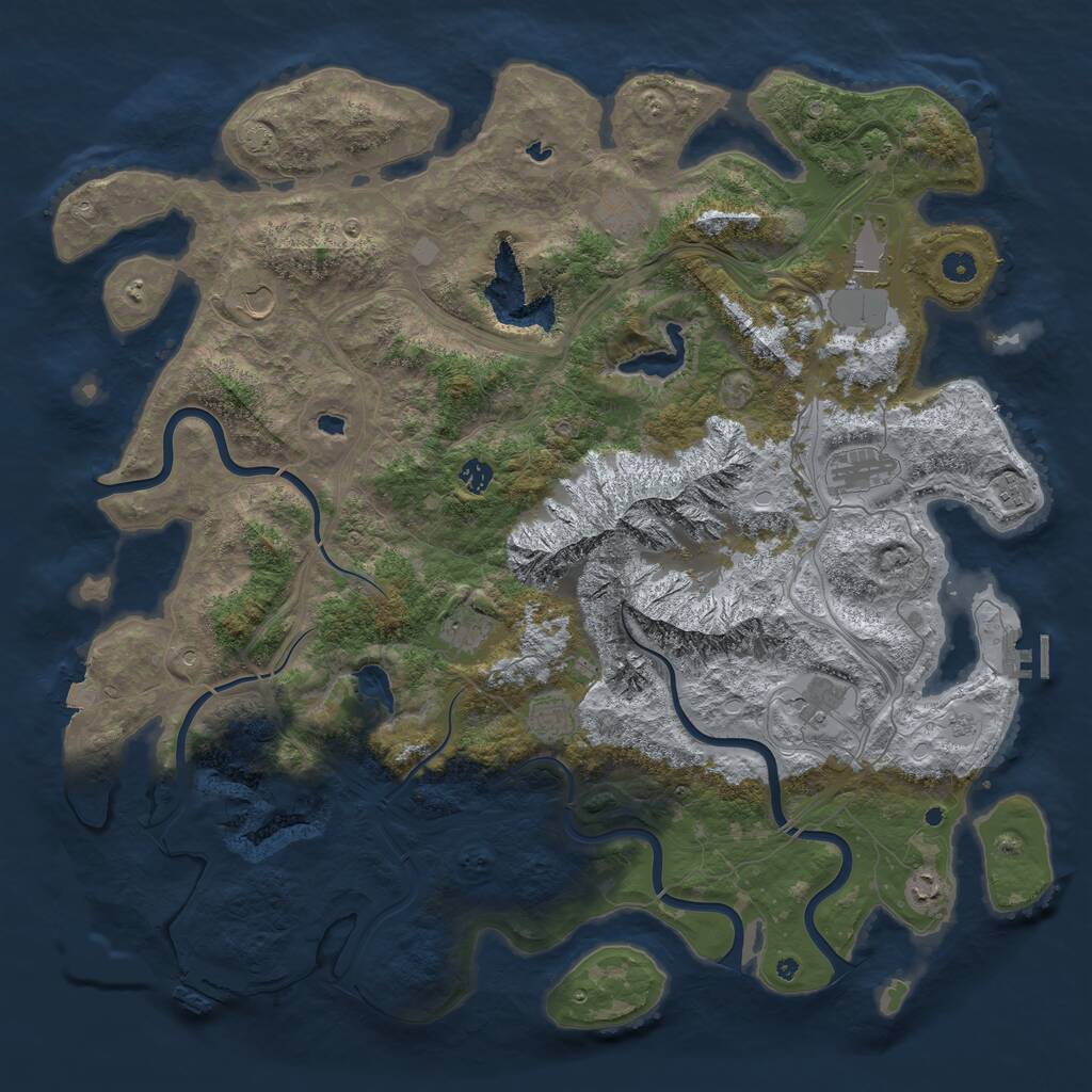 Rust Map: Procedural Map, Size: 5000, Seed: 1665598919, 16 Monuments