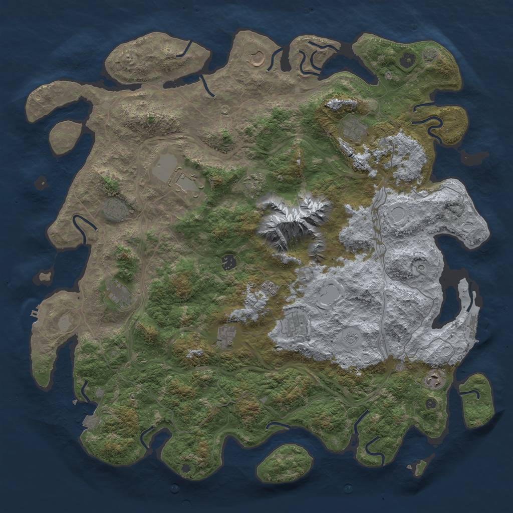 Rust Map: Procedural Map, Size: 5000, Seed: 1665598919, 19 Monuments