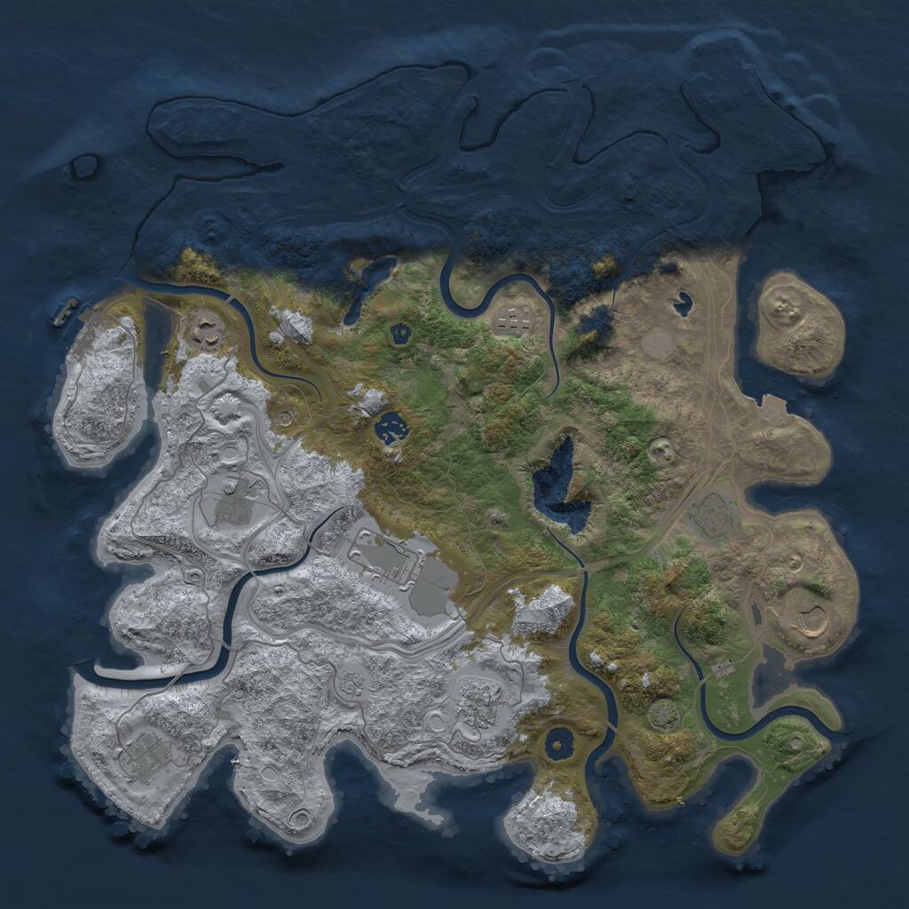 Rust Map: Procedural Map, Size: 4300, Seed: 25115, 15 Monuments