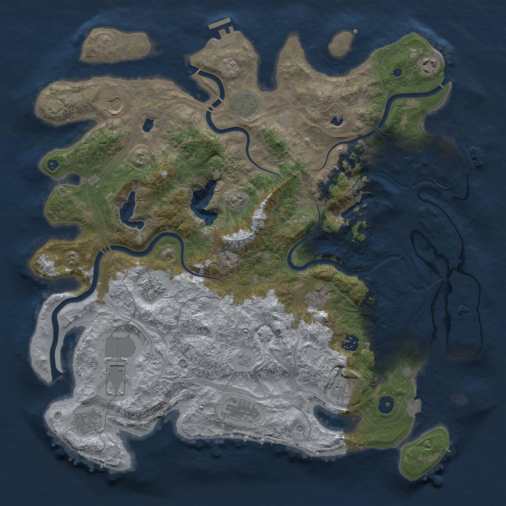 Rust Map: Procedural Map, Size: 4500, Seed: 13477, 17 Monuments