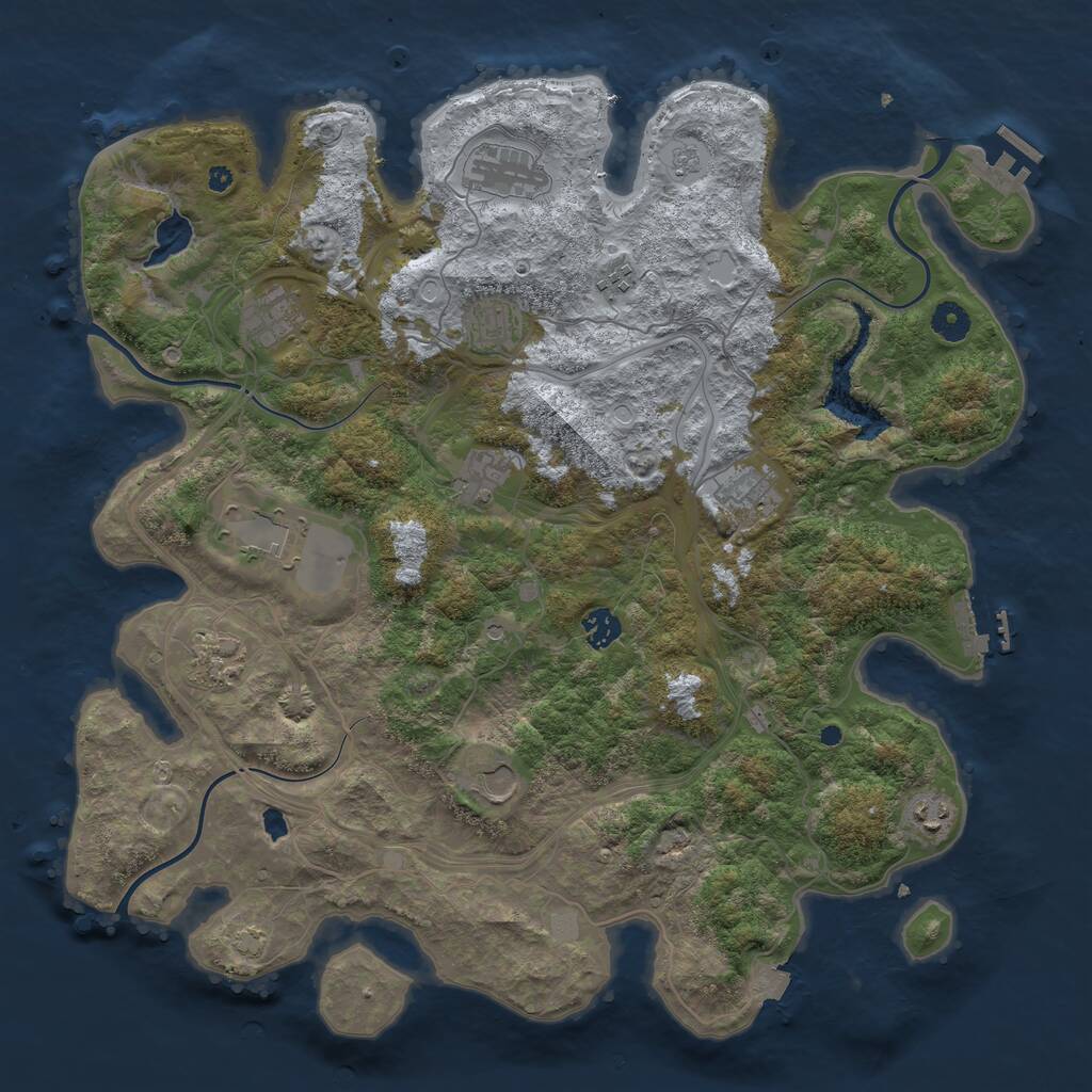 Rust Map: Procedural Map, Size: 4250, Seed: 142927425, 17 Monuments