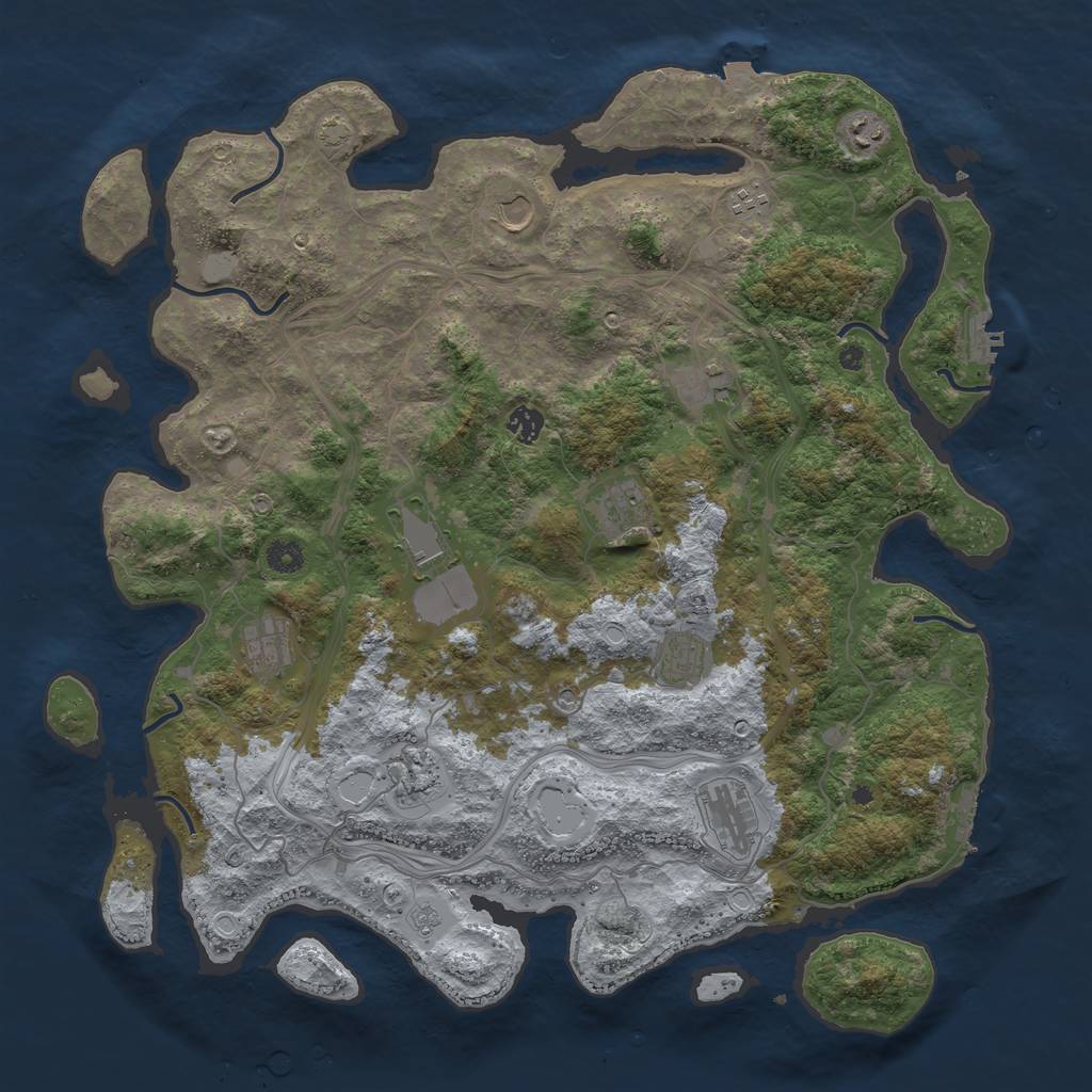 Rust Map: Procedural Map, Size: 4500, Seed: 78433, 19 Monuments