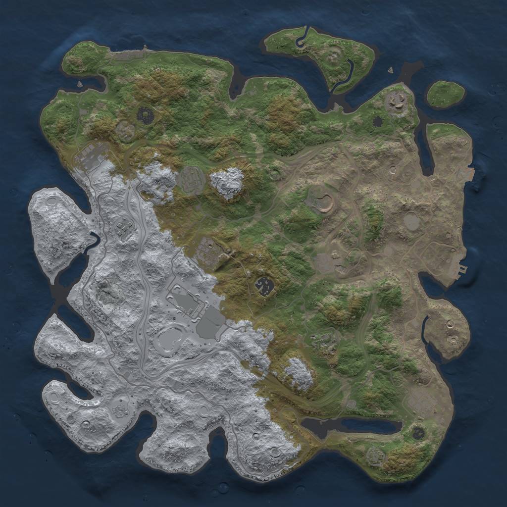 Rust Map: Procedural Map, Size: 4250, Seed: 2041272662, 19 Monuments