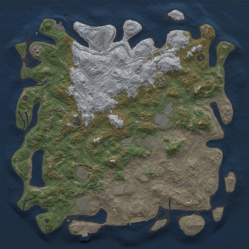Rust Map: Procedural Map, Size: 4800, Seed: 1844345973, 19 Monuments