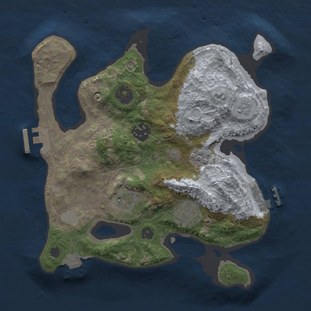 Rust Map: Procedural Map, Size: 2600, Seed: 787185526, 10 Monuments