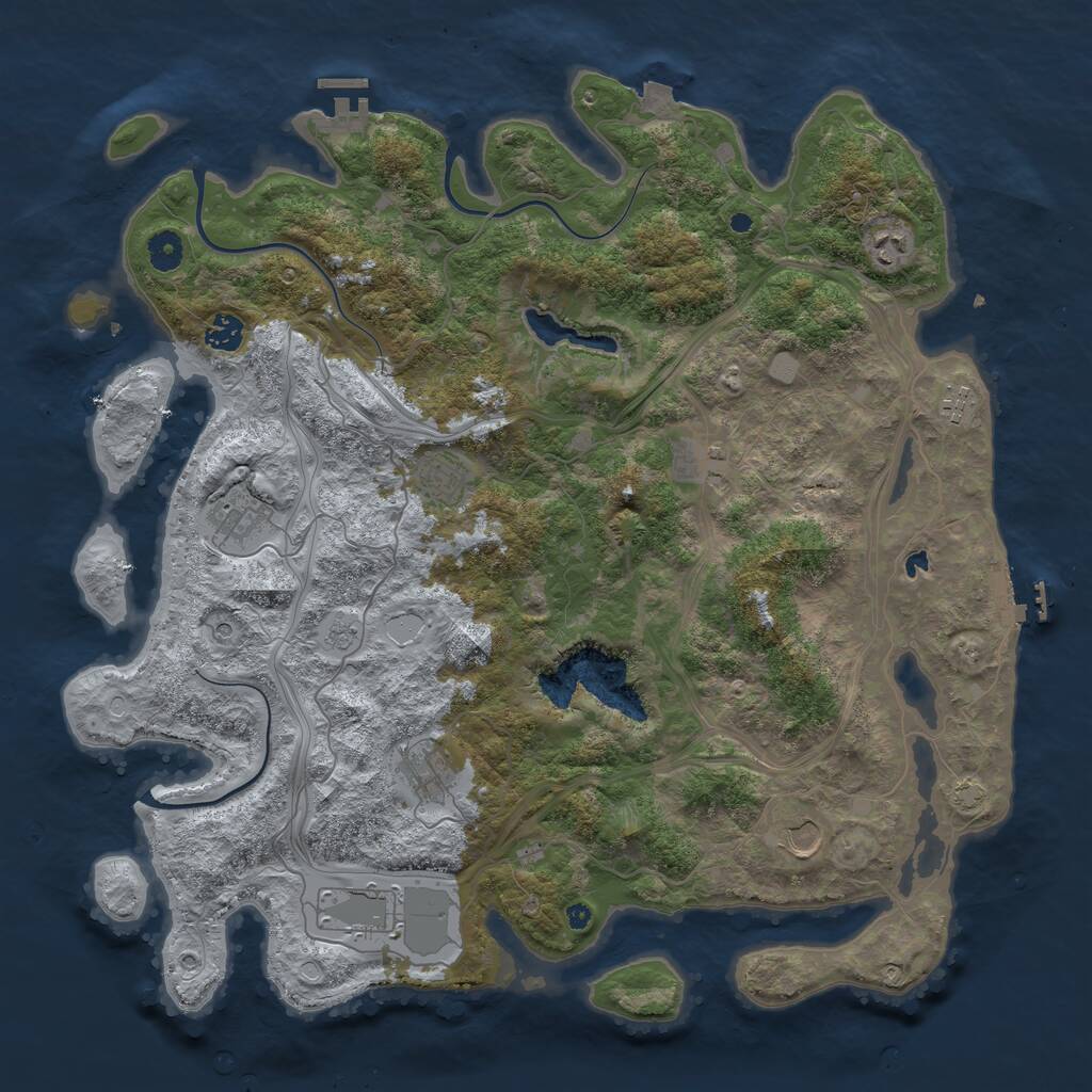 Rust Map: Procedural Map, Size: 4350, Seed: 17777, 15 Monuments