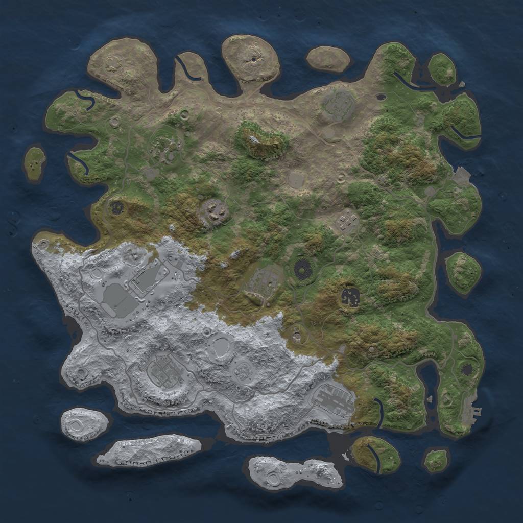 Rust Map: Procedural Map, Size: 4000, Seed: 1959013227, 16 Monuments