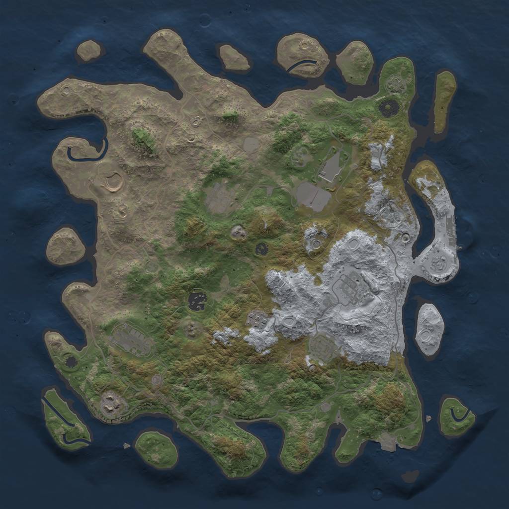 Rust Map: Procedural Map, Size: 4000, Seed: 1571845486, 16 Monuments