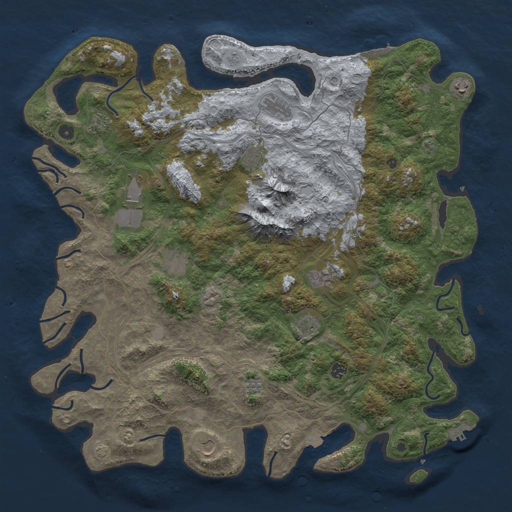 Rust Map: Procedural Map, Size: 5000, Seed: 588881957, 19 Monuments