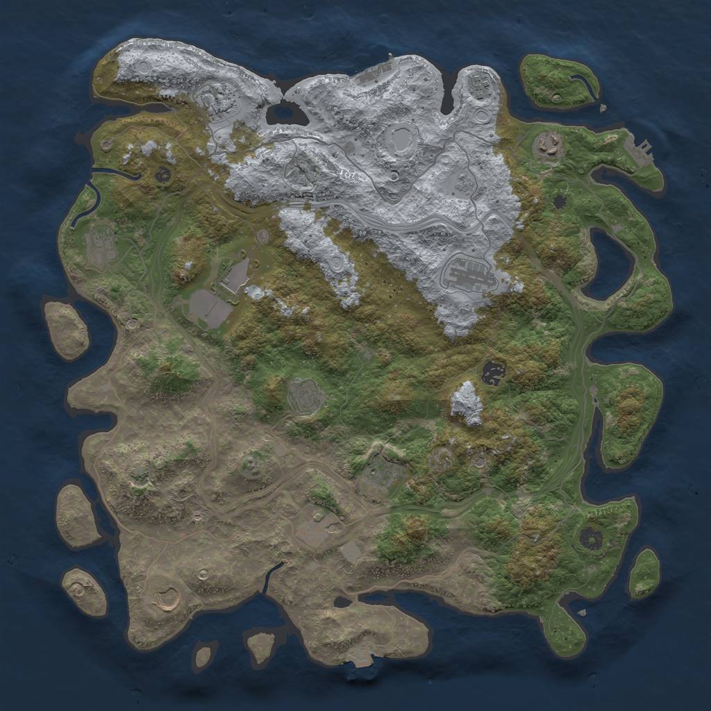 Rust Map: Procedural Map, Size: 4500, Seed: 1991804566, 19 Monuments