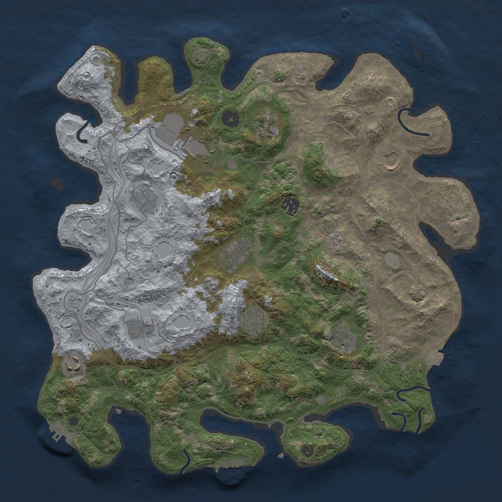 Rust Map: Procedural Map, Size: 4250, Seed: 193390426, 19 Monuments