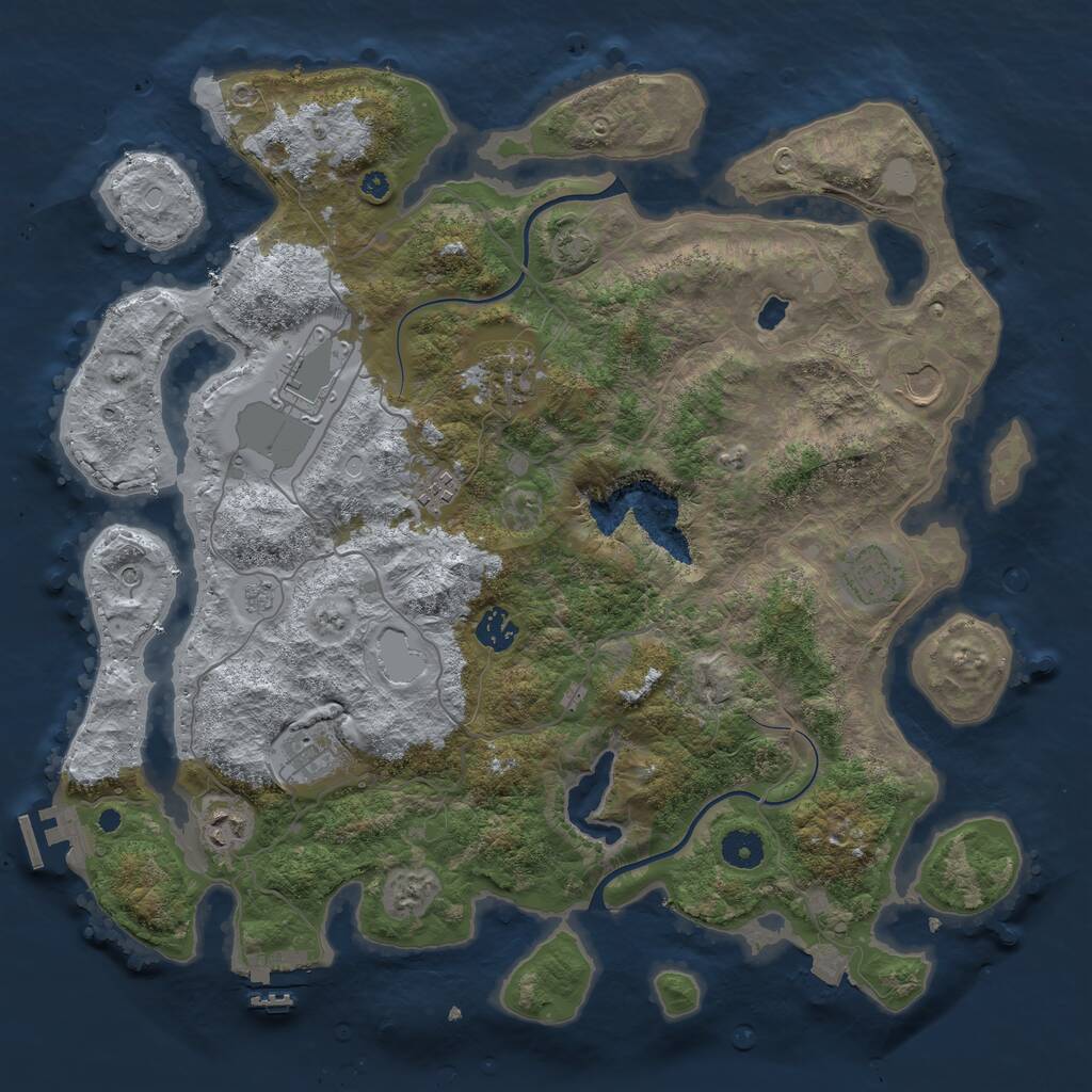 Rust Map: Procedural Map, Size: 4000, Seed: 78468298, 14 Monuments