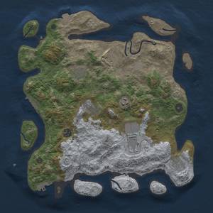 Thumbnail Rust Map: Procedural Map, Size: 3750, Seed: 1379426942, 16 Monuments