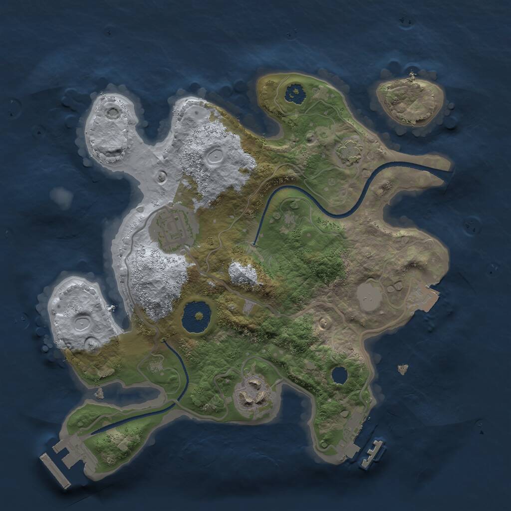 Rust Map: Procedural Map, Size: 2500, Seed: 1102113066, 6 Monuments